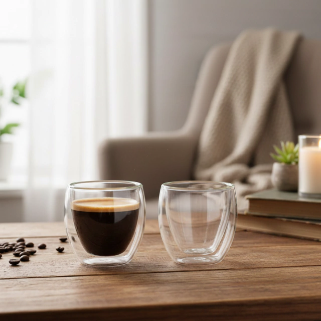 Copos de parede dupla para café