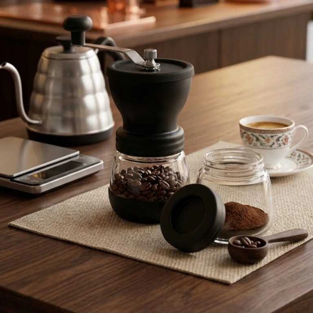 Moedor manual de café com silicone