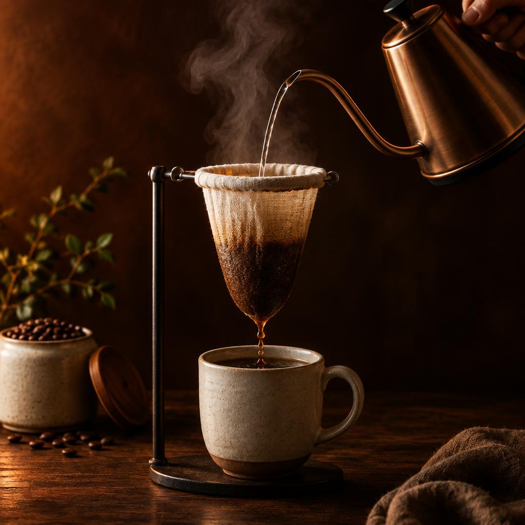 Preparo de café em Coador