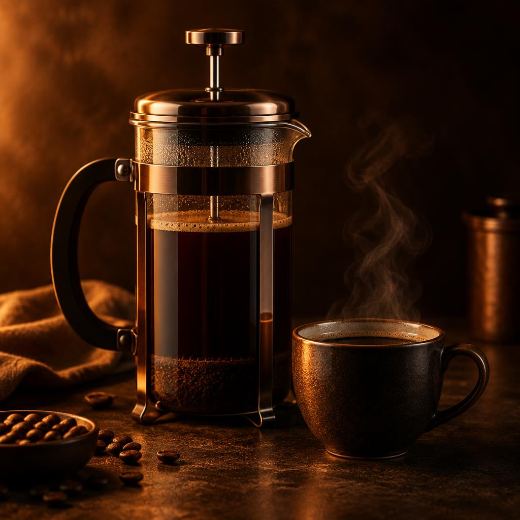 Preparo de café em Prensa francesa